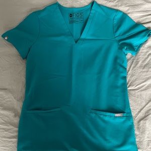 Figs teal scrub top